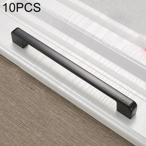 10 PCS 6613C-192 Simple Cabinet Door Handle Drawer Wardrobe Zinc Alloy Handle (Black)