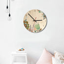 Forest Style Rabbit Pattern Home Office Bedroom Decoration Wooden Mute Wall Clock, Size : 28cm