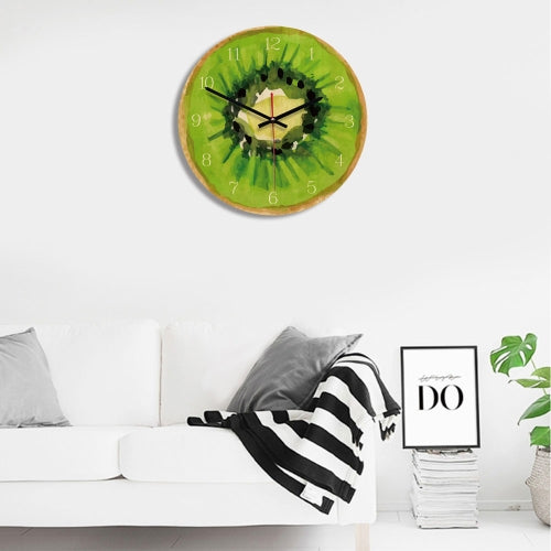 Kiwi Fruit Pattern Home Office Bedroom Decoration Acrylic Mute Wall Clock, Size : 28cm