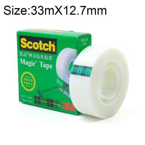 3M Scotch 810 Magic Invisible Tape Transparent Writing Repair Traceless Copying Tape, Size: 33m x 12.7mm
