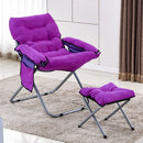 Creative Lazy Folding Sofa Living Room Single Sofa Chair Tatami Lounge Chair with Footrest(Violet)