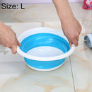 Home Portable Environmental Silicone Travel Folding Wash Basin, Size: L