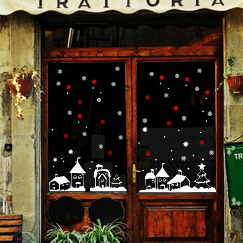 Santa Claus Snowflakes Window Glass Door Removable Static Electricity Christmas Wall Sticker Decoration