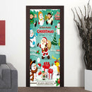 Cartoon Santa Claus Snowman Living Room Door Corridor Removable Christmas Wall Sticker Decoration