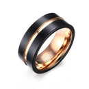 Europe and America Style Men Classic Ring Pure Tungsten Carbide Hand-brushed Rose Gold Plating Ring, Size: 10, Diameter: 19.9mm, Perimeter: 62.4mm