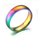 Europe and America Style Fashion Unisex Jewelry Titanium Steel Colorful Glare Rainbow Ring, Size: 10, Diameter: 19.9mm, Perimeter: 62.4mm