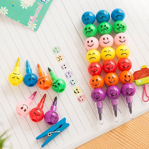 3 PCS Creative Stationery Children Cartoon Candy Colorful Crayon