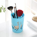 Creative Life Forest Fawn Hollow Pattern Plastic Desktop Ornament Storage Bucket(Blue)
