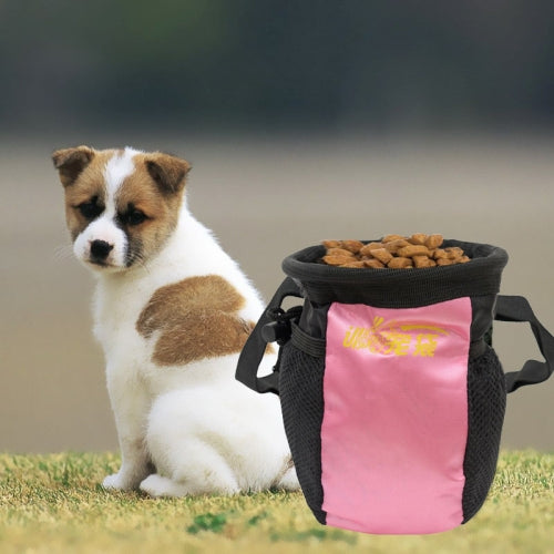 Dog Pet Training Food Treat Pouch Bag Dispenser Snack Reward Waist Bag(Pink)