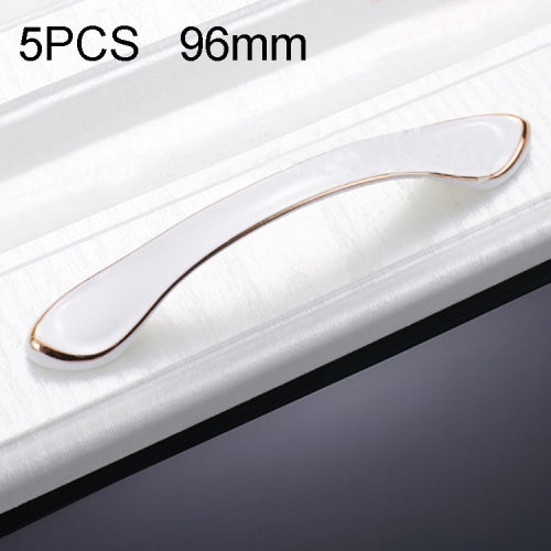 5 PCS 6598-96 Cabinet Wardrobe Drawer Zinc Alloy Handle (White)