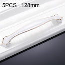 5 PCS 6599-128 Cabinet Wardrobe Drawer Zinc Alloy Handle (White)