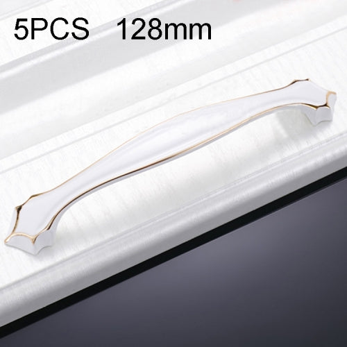 5 PCS 6599-128 Cabinet Wardrobe Drawer Zinc Alloy Handle (White)