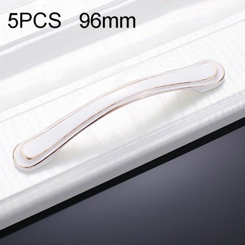 5 PCS 6612-96 Cabinet Wardrobe Drawer Zinc Alloy Handle (White)