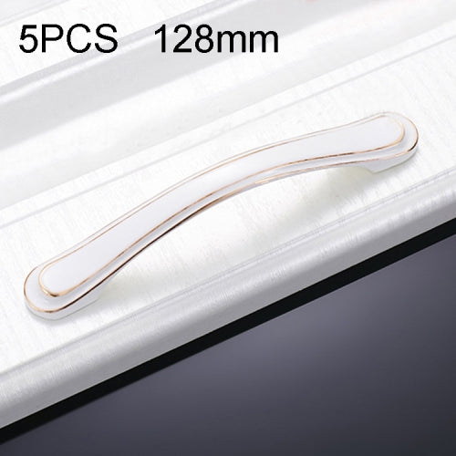 5 PCS 6612-128 Cabinet Wardrobe Drawer Zinc Alloy Handle (White)