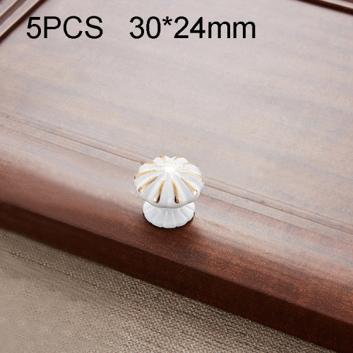5 PCS 6203 Cabinet Wardrobe Drawer Zinc Alloy Handle (White)