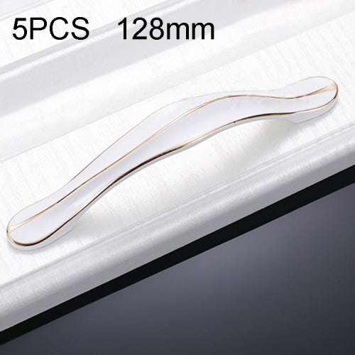5 PCS 6596-128 Cabinet Wardrobe Drawer Zinc Alloy Handle (White)