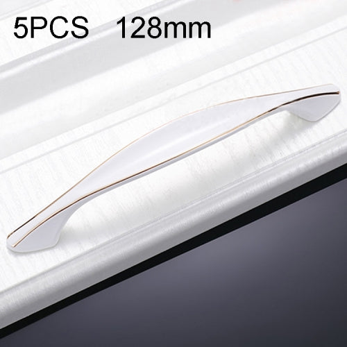 5 PCS 6597-128 Cabinet Wardrobe Drawer Zinc Alloy Handle (White)