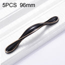 5 PCS 6582-96 Cabinet Wardrobe Drawer Zinc Alloy Handle(Black)