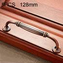 5 PCS 6064-128 Solid Wood Furniture Cabinet Handle Red Bronze Handles