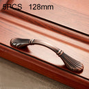 5 PCS 6029-128 Solid Wood Furniture Cabinet Handle Red Bronze Handles