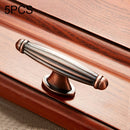 5 PCS 6064 Solid Wood Furniture Cabinet Handle Red Bronze Handles