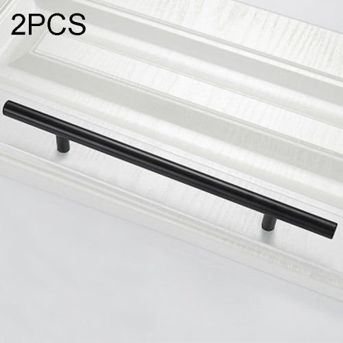 2 PCS 9001A-256 Simple Furniture Cabinet Handle Aluminum Profile Round Handle (Black)
