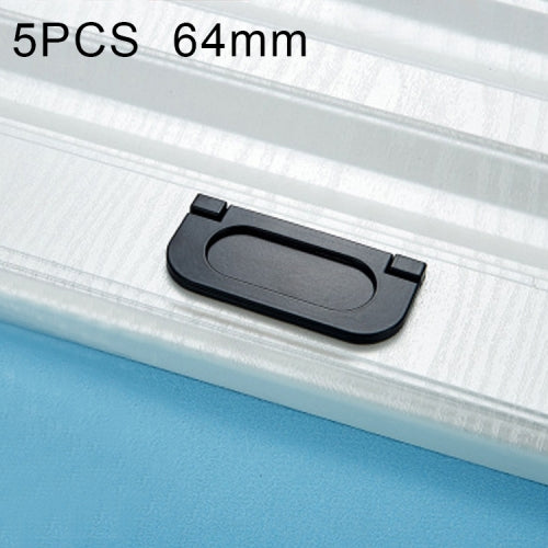 5 PCS 1052-64 Simple European Furniture Drawer Hidden Buckle Handle (Matte Black)