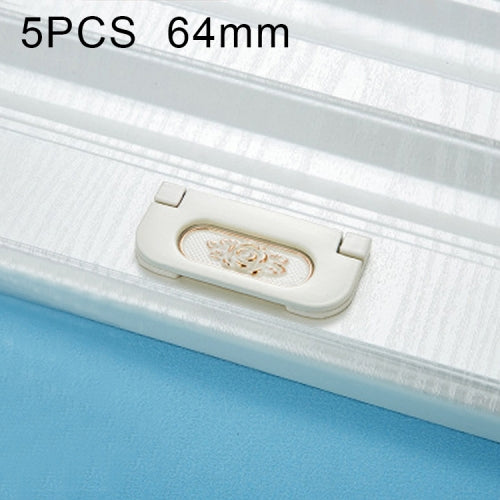5 PCS 6530-64 Simple European Furniture Drawer Hidden Buckle Handle (Ivory White)