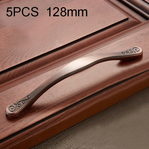 5 PCS 4087-128 Simple Furniture Cabinet Handle Full Polished Alloy Handle (Bronze)