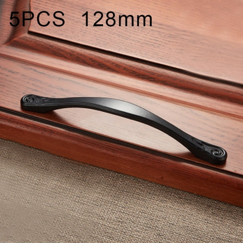 5 PCS 4041-128 Matte Black Zinc Alloy Cabinet Handle Pitch: 128mm