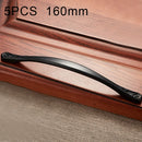 5 PCS 4041-160 Matte Black Zinc Alloy Cabinet Handle Pitch: 160mm