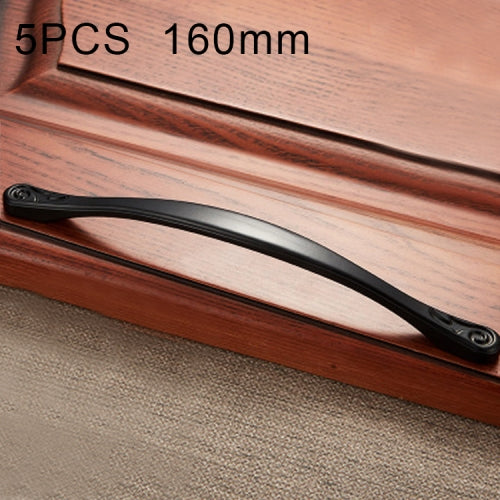 5 PCS 4041-160 Matte Black Zinc Alloy Cabinet Handle Pitch: 160mm