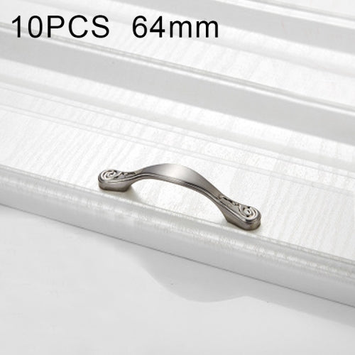 10 PCS 4041-64 Brushed Zinc Alloy Cabinet Handle Pitch: 64mm