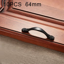 10 PCS 4041-64 Matte Black Zinc Alloy Cabinet Handle Pitch: 64mm