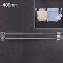 304 Stainless Steel Towel Holder Folding Double Pole Hanging Rack Organizer Hook Bathroom Bracket, Size: 400mm