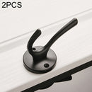 2 PCS Hook-02 Aluminum Alloy Wall Hanging Key Receiving Hanging Hook (Black)