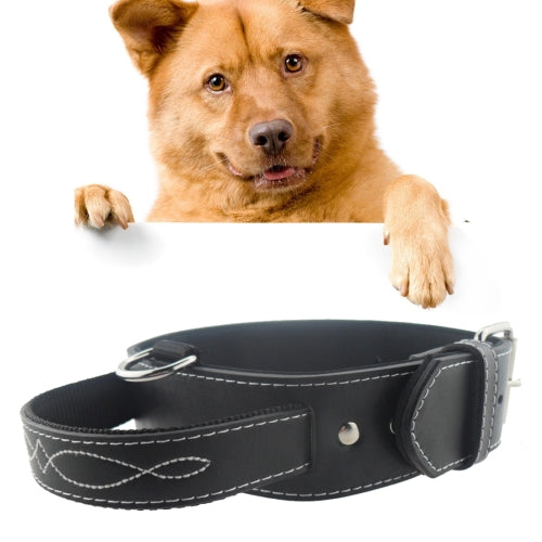 Leather Pet Dog Collar Pet Products for Big Pet, Size: 4.5*68.5cm(Black)