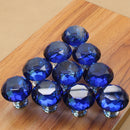 10 PCS 30mm K9 Clear Crystal Glass Chromium-plated One-hole Drawer Handle(Blue)