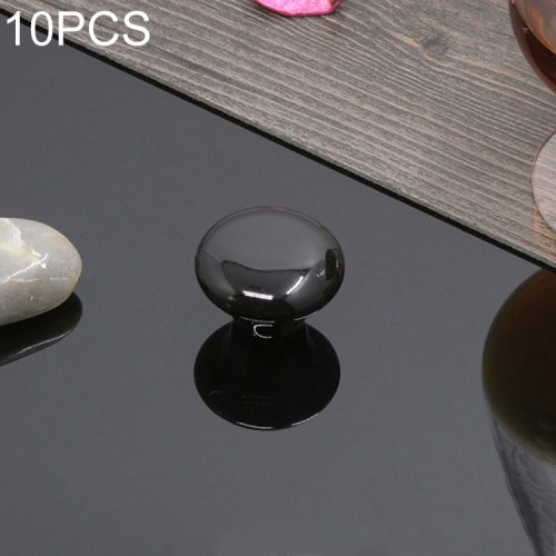 10 PCS 32mm Modern Literary Color Glazed Ceramic Cabinet Drawer Handle(Black)