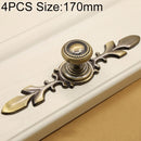 4 PCS 262 Green Bronze Cabinet Wardrobe Door Drawer Vintage Zinc Alloy Solid Handle, Size: 170mm