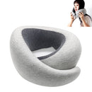 Travel Memory Cotton U-shape Neck Pillow Soft Cushion Magnetic Buckle (Grey)