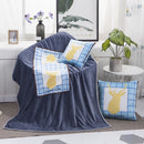 Nordic Deer Pattern Multifunctional Plush Blanket Square Pillow Quilt Office Car Pillow Cushion, Size : L