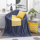 Wave Pattern Multifunctional Plush Blanket Square Pillow Quilt Office Car Pillow Cushion, Size : L