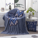 Love Of Life Pattern Multifunctional Plush Blanket Square Pillow Quilt Office Car Pillow Cushion, Size : L
