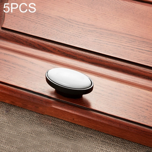 5 PCS 5049_16 Black and White Ceramic Closet Cabinet Handle Pitch: 16mm