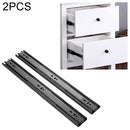 2 Pairs 14 inches 3-section Mute Cold Rolled Steel Sliding Drawer Slides Ball Slide Rail Length: 35cm