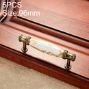 5 PCS 5001_96 Marble Texture Ceramic Closet Cabinet Handle Pitch: 96mm