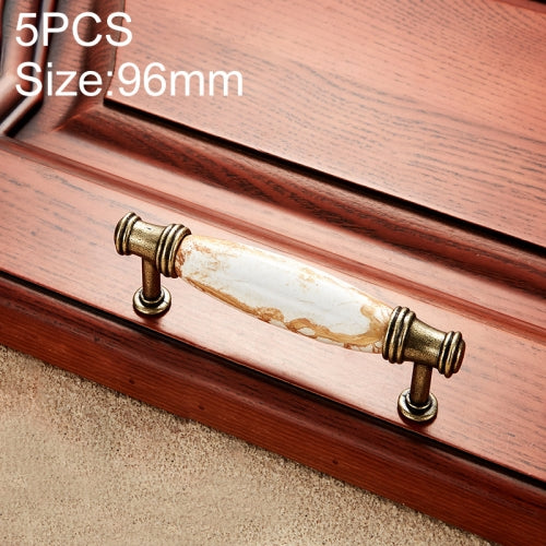 5 PCS 5001_96 Marble Texture Ceramic Closet Cabinet Handle Pitch: 96mm