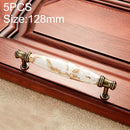 5 PCS 5001_128 Marble Texture Ceramic Closet Cabinet Handle Pitch: 128mm