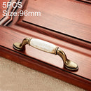 5 PCS 5012B_96 Marble Texture Ceramic Closet Cabinet Handle Pitch: 96mm